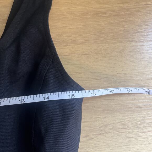 NWT Madewell Black Seamed Squareneck Midi Dress Size 4 Cotton Linen Blend Black - Picture 5 of 8